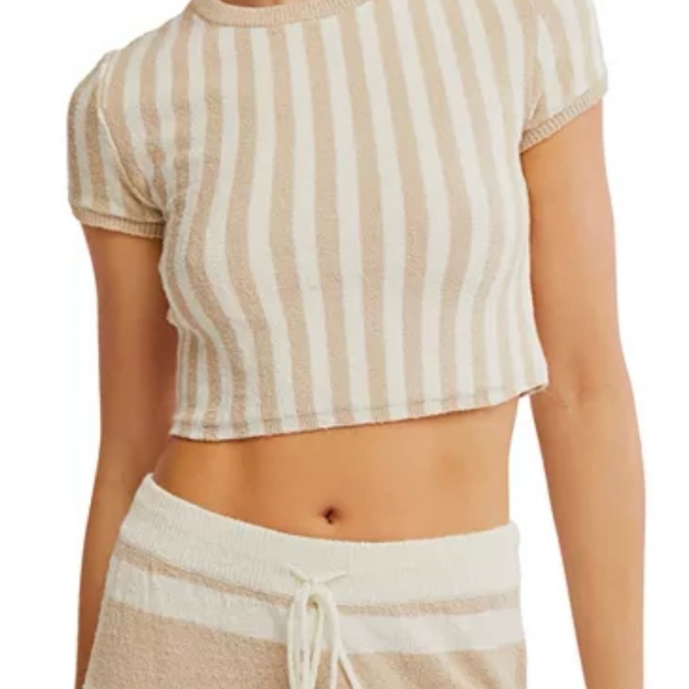 Free People Roberts Stripe Crop Top & Pants Set - Picture 3 of 7